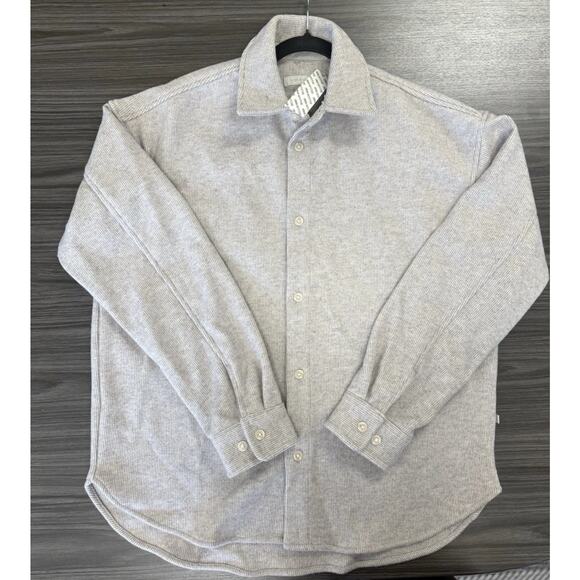 Urban Outfitters Standard Cloth Heavy Gray Button Flannel Shirt Men’s Size S NWT - Picture 1 of 7